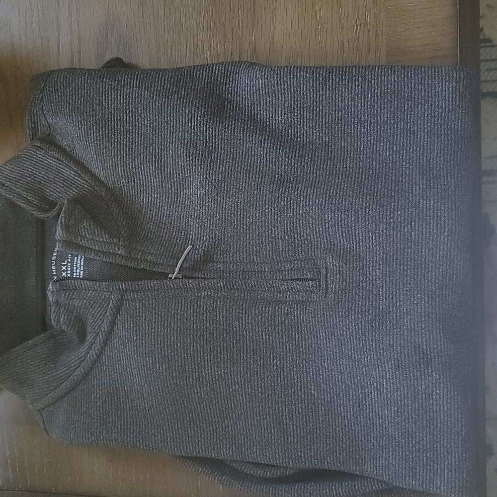 Men's Van Heusen Classic Fit 1/4 Zip Pullover XXL in gray/black